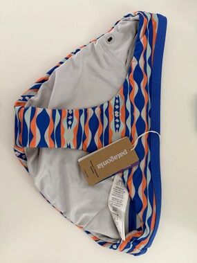 Patagonia Blue Orange Wave-Print Bikini Bottom